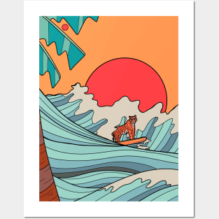 Tiger surfer Posters and Art